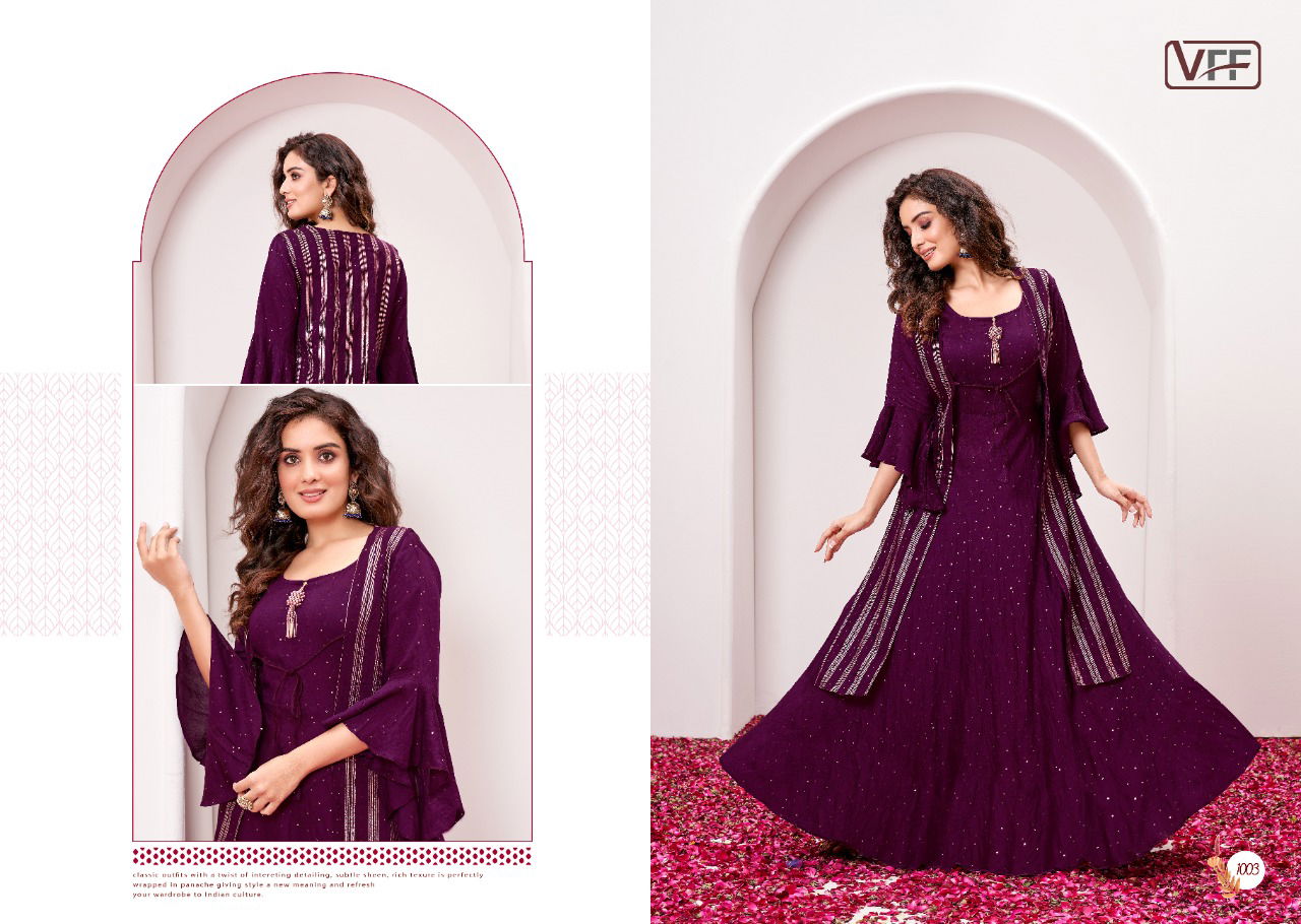 Vff Zahira New Stylish Party Wear Cotton Anarkali Kurti Collection